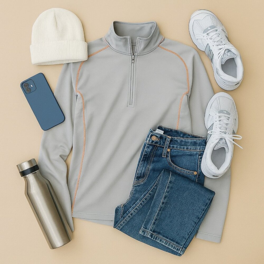Athleta Half Zip Pullover Gray Running Athletic T… - image 3